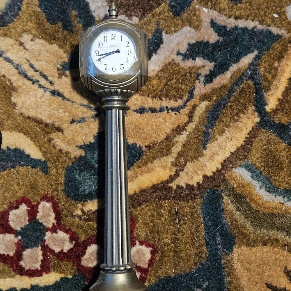 RARE CLASSIC BULOVA UNION SQUARE STREETS OF TIME 4 ZONE DESK MANTEL OFFICE CLOCK